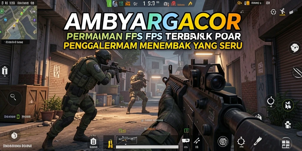 Tampilan menegangkan gameplay AMBYARGACOR dengan aksi FPS yang intens.
