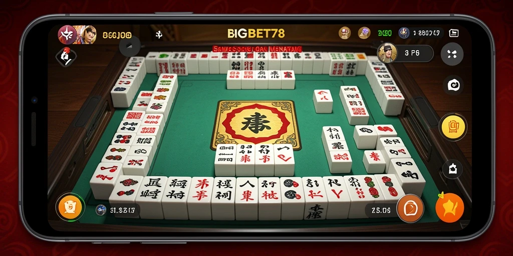 Screenshot gameplay BIGBET78 menampilkan aksi seru permainan Mahjong.