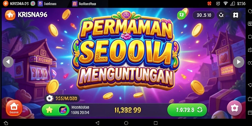 Screenshot gameplay <strong>KRISNA96</strong> menampilkan keseruan permainan Slot yang penuh warna.