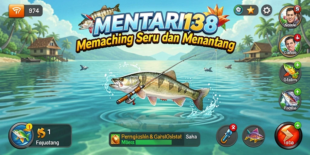 Tampilan gameplay MENTARI138 dengan aksi memancing yang seru.