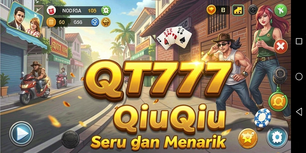 Screenshot utama QT777 menunjukkan gameplay menegangkan QiuQiu.