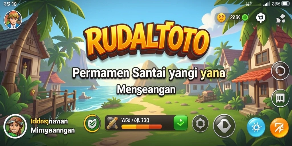 Screenshot utama RUDALTOTO menampilkan grafis cerah dan gameplay menarik.
