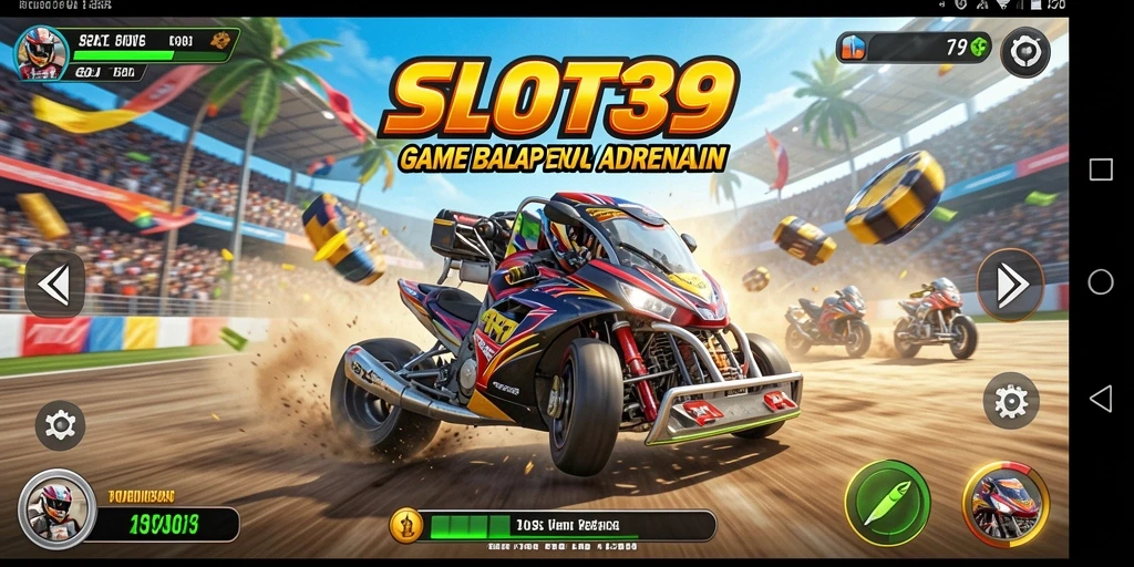 Tampilan gameplay <strong>SLOT39</strong> yang menegangkan saat balapan di trek yang penuh tantangan.